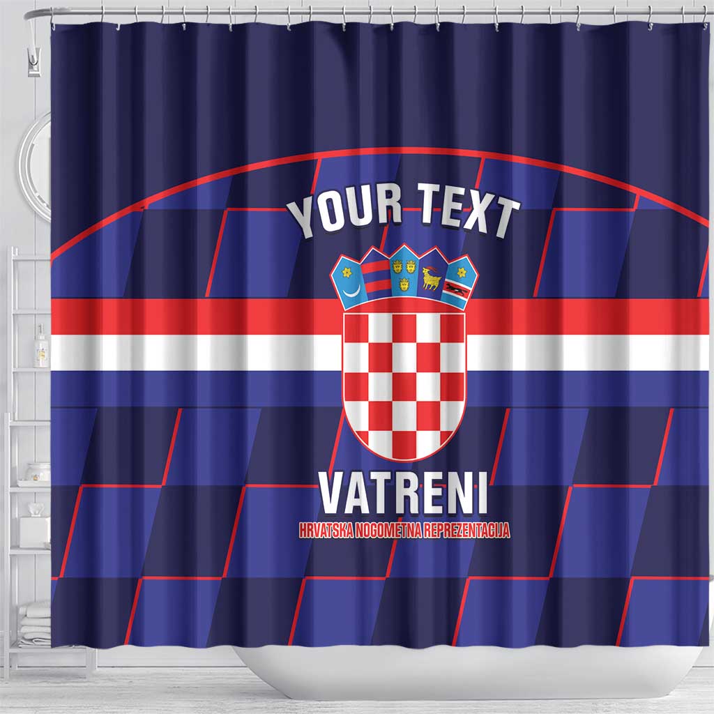 Custom Croatia Football Shower Curtain Come On Vatreni Checkerboard Style LT14