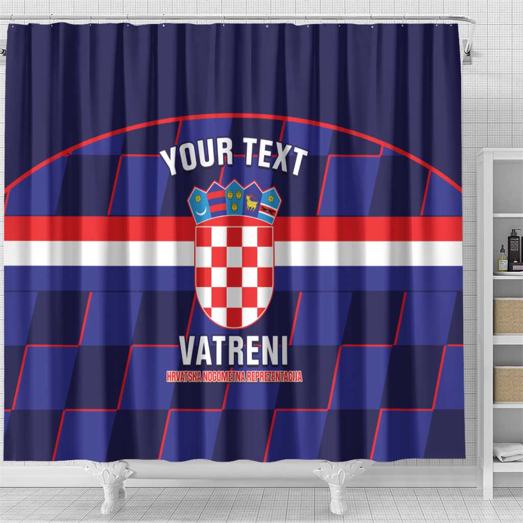 Custom Croatia Football Shower Curtain Come On Vatreni Checkerboard Style LT14