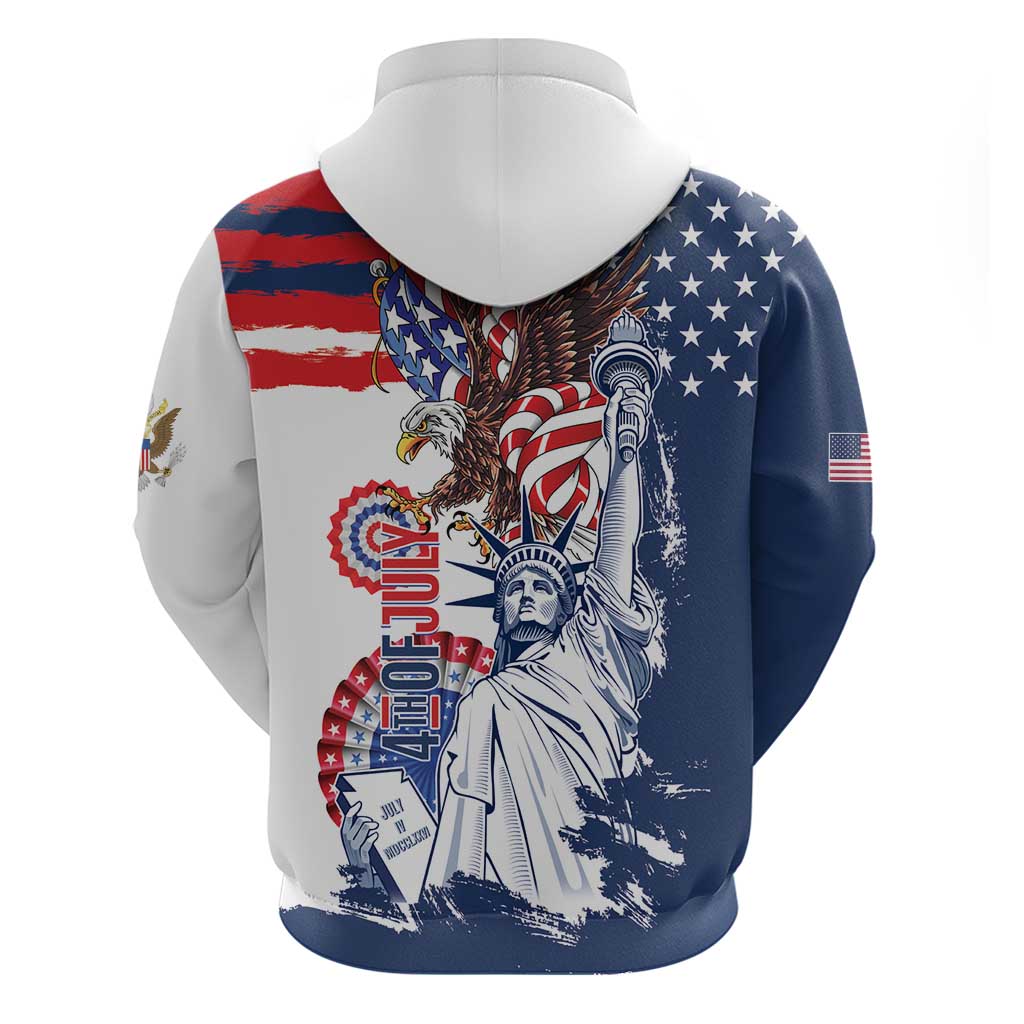 United States 4th Of July Hoodie USA Eagle Statue Of Librerty LT14
