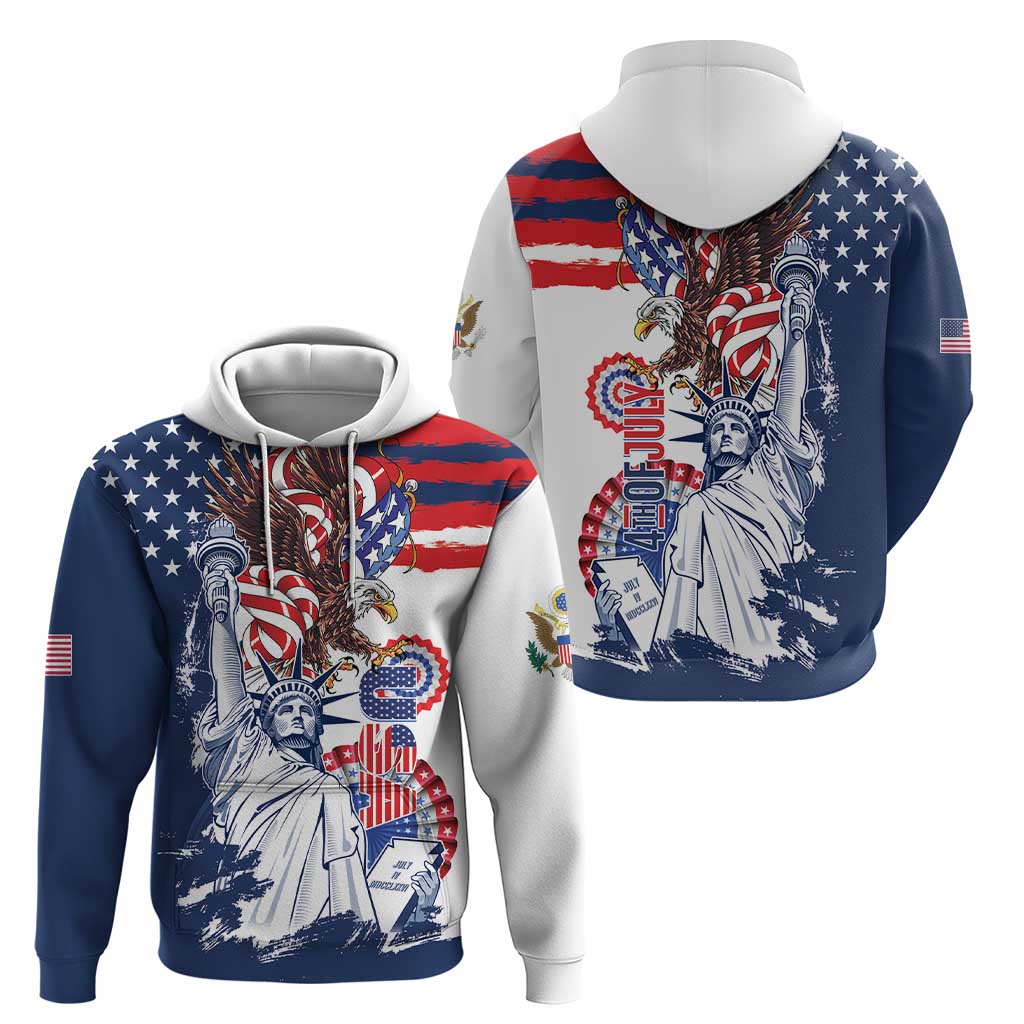 United States 4th Of July Hoodie USA Eagle Statue Of Librerty LT14