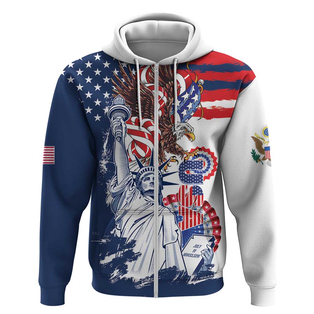 United States 4th Of July Hoodie USA Eagle Statue Of Librerty LT14