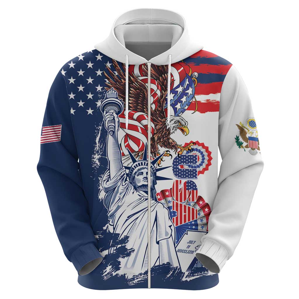 United States 4th Of July Hoodie USA Eagle Statue Of Librerty LT14