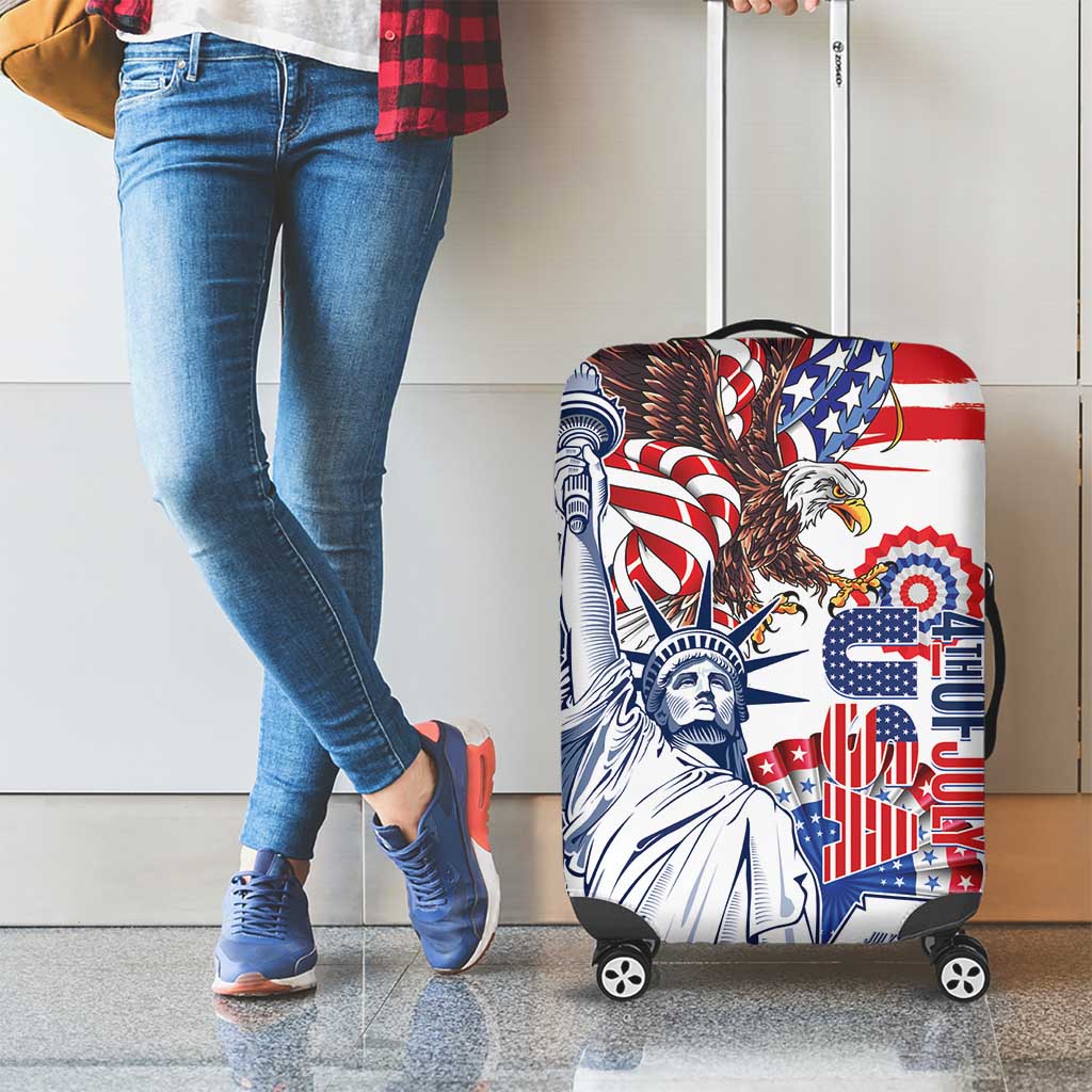 United States 4th Of July Luggage Cover USA Eagle Statue Of Librerty LT14