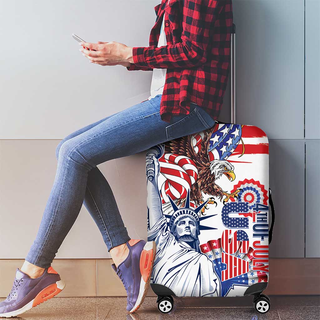 United States 4th Of July Luggage Cover USA Eagle Statue Of Librerty LT14