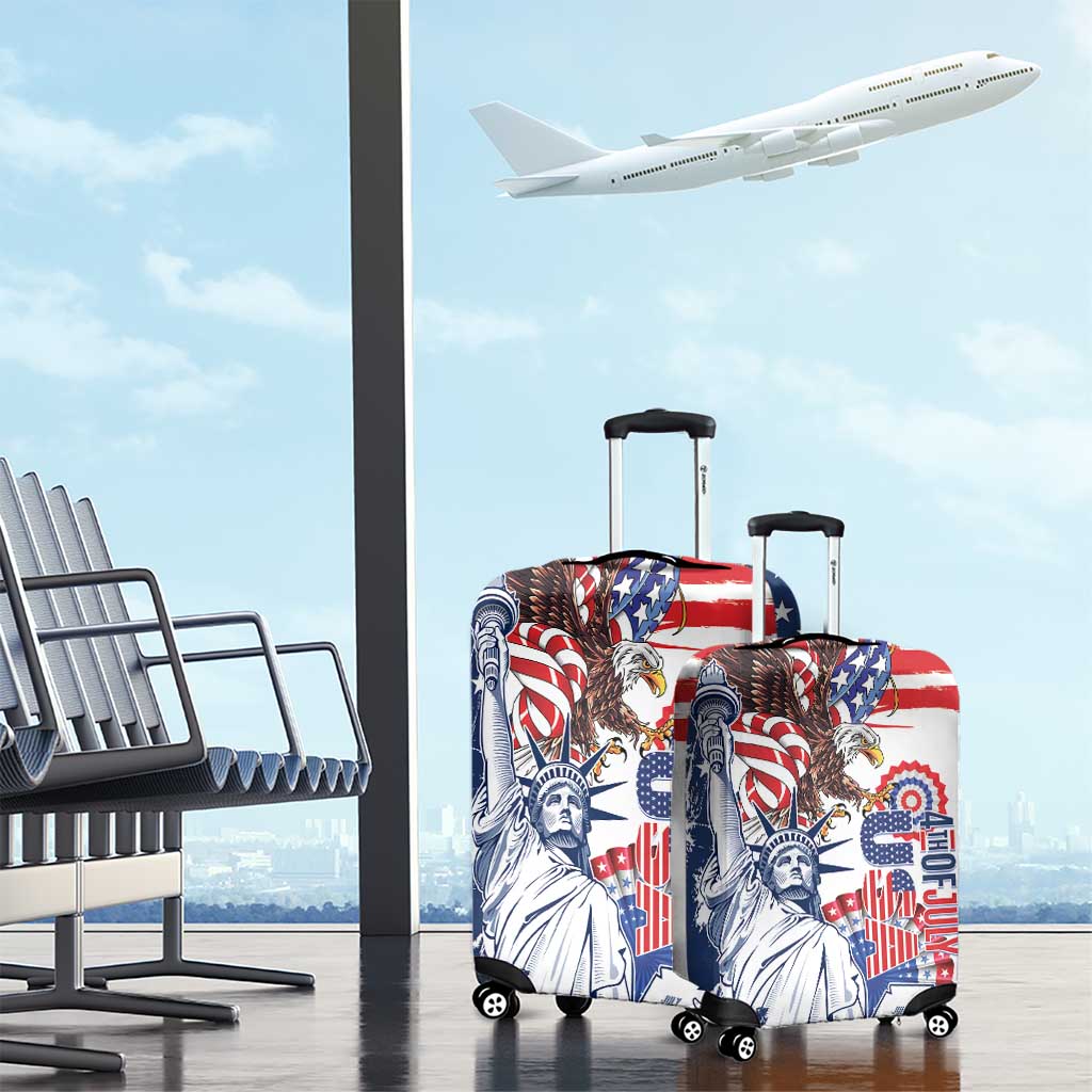 United States 4th Of July Luggage Cover USA Eagle Statue Of Librerty LT14