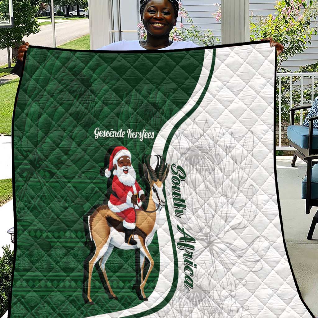 South Africa Christmas In July Quilt Geseende Kersfees Springbok Black Santa LT14