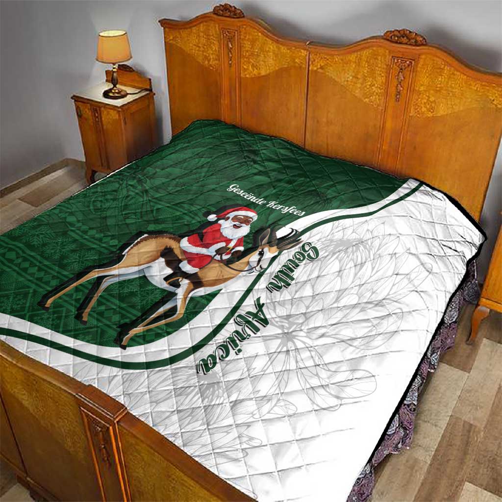 South Africa Christmas In July Quilt Geseende Kersfees Springbok Black Santa LT14