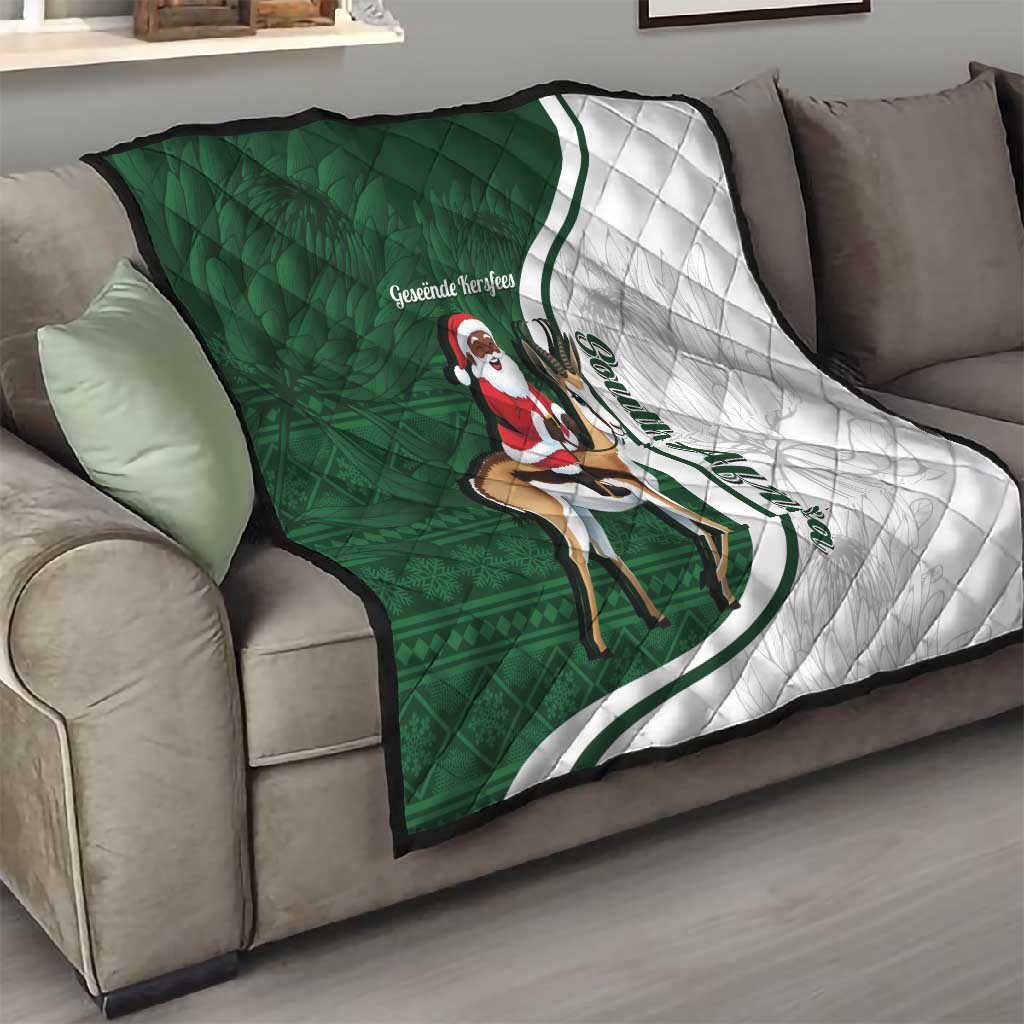 South Africa Christmas In July Quilt Geseende Kersfees Springbok Black Santa LT14