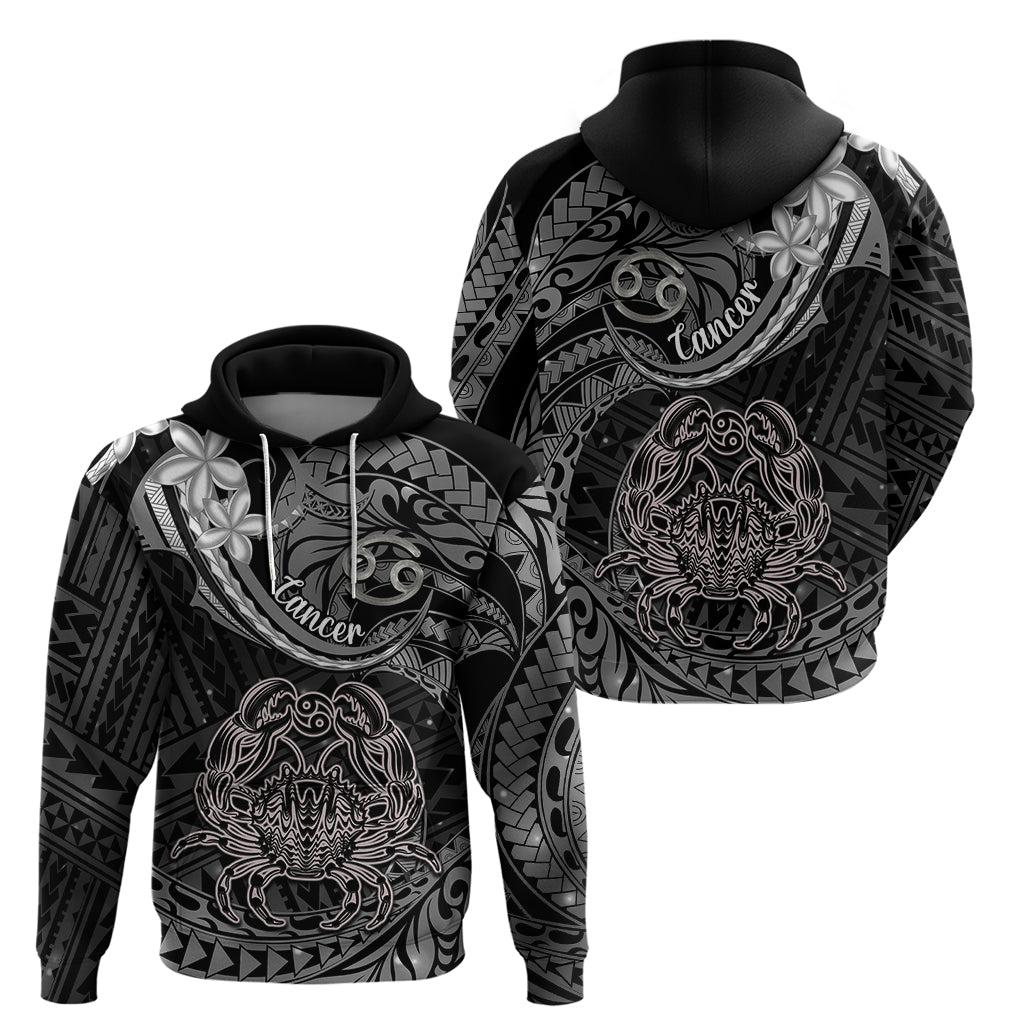 Polynesian Pride Cancer Zodiac Hoodie Astrological Sign Tribal Plumeria Grey Galaxy LT14