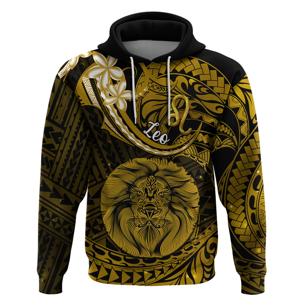 Polynesian Pride Leo Zodiac Hoodie Astrological Sign Tribal Plumeria Gold Galaxy LT14