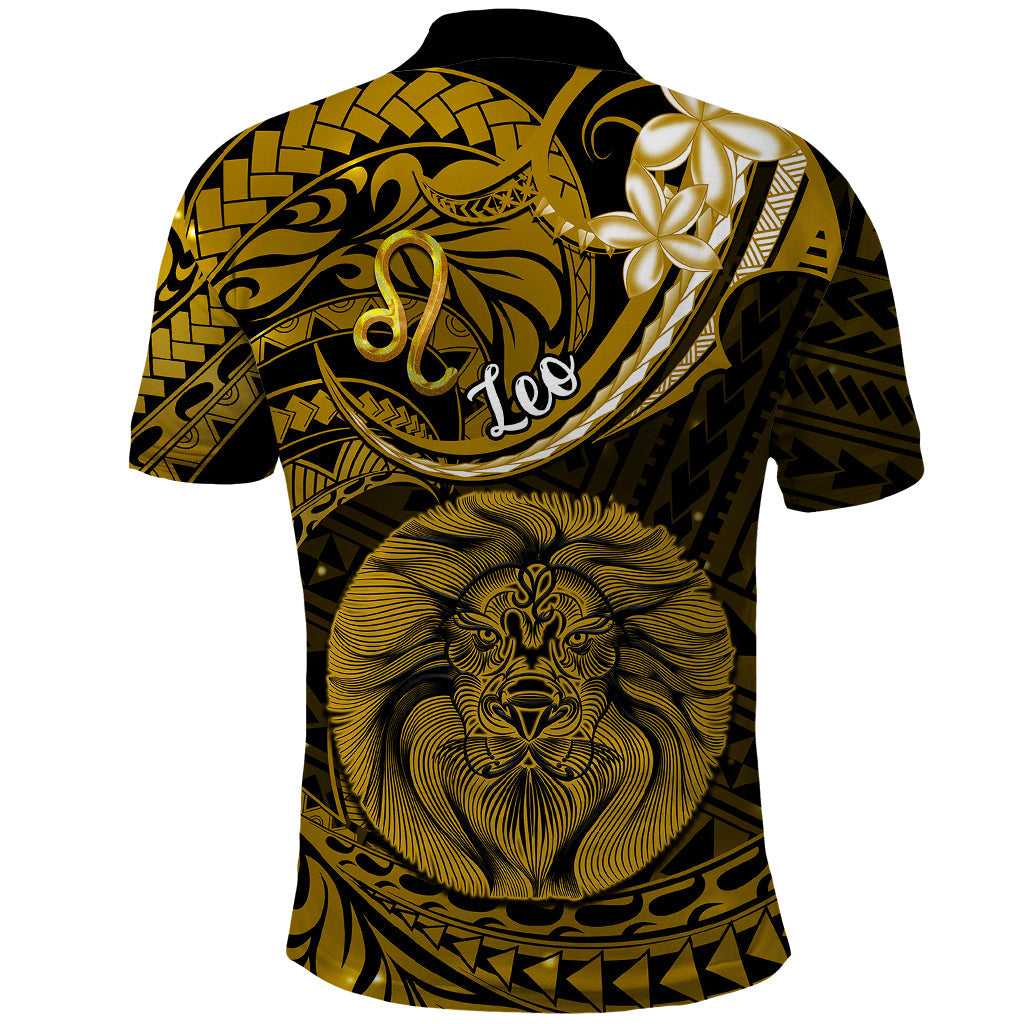 Polynesian Pride Leo Zodiac Polo Shirt Astrological Sign Tribal Plumeria Gold Galaxy LT14
