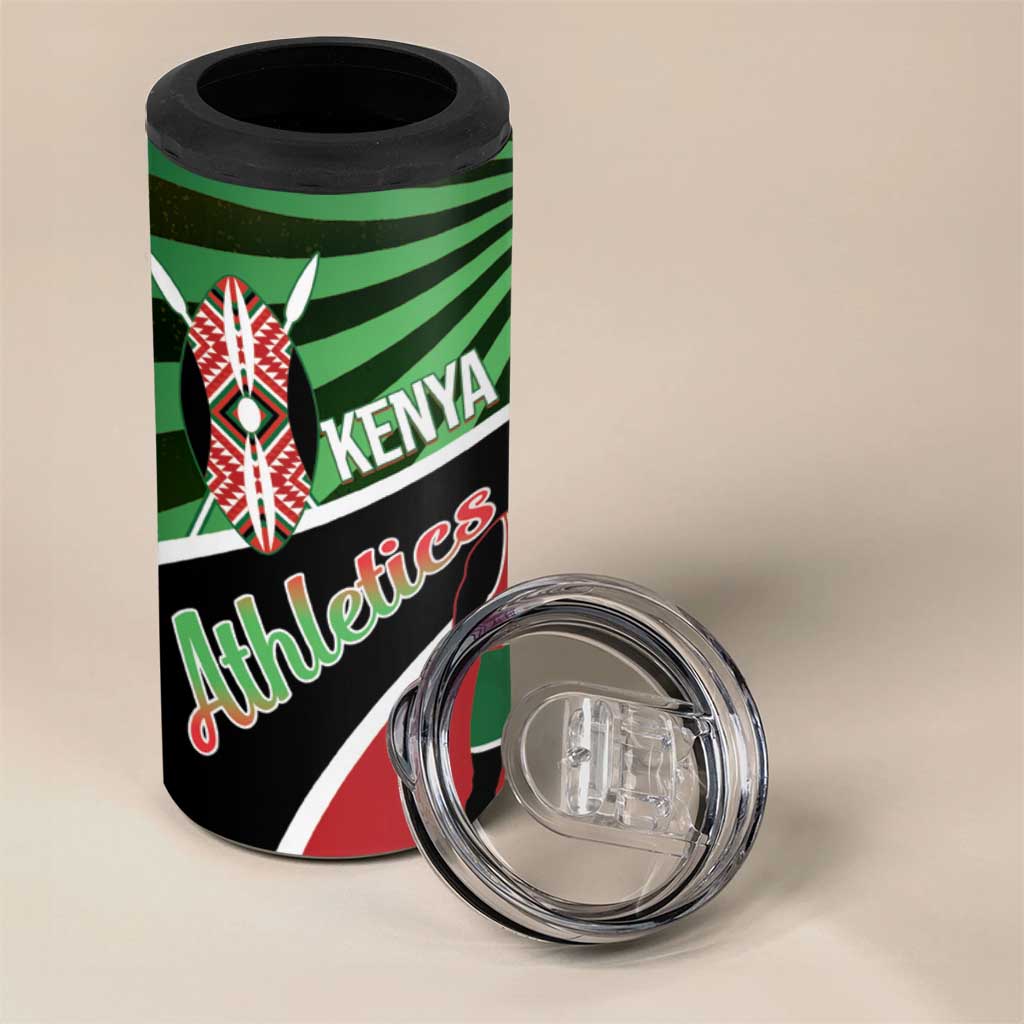 Afro Athletics Kenya 4 in 1 Can Cooler Tumbler Olono Maasai Shield Running Way LT14