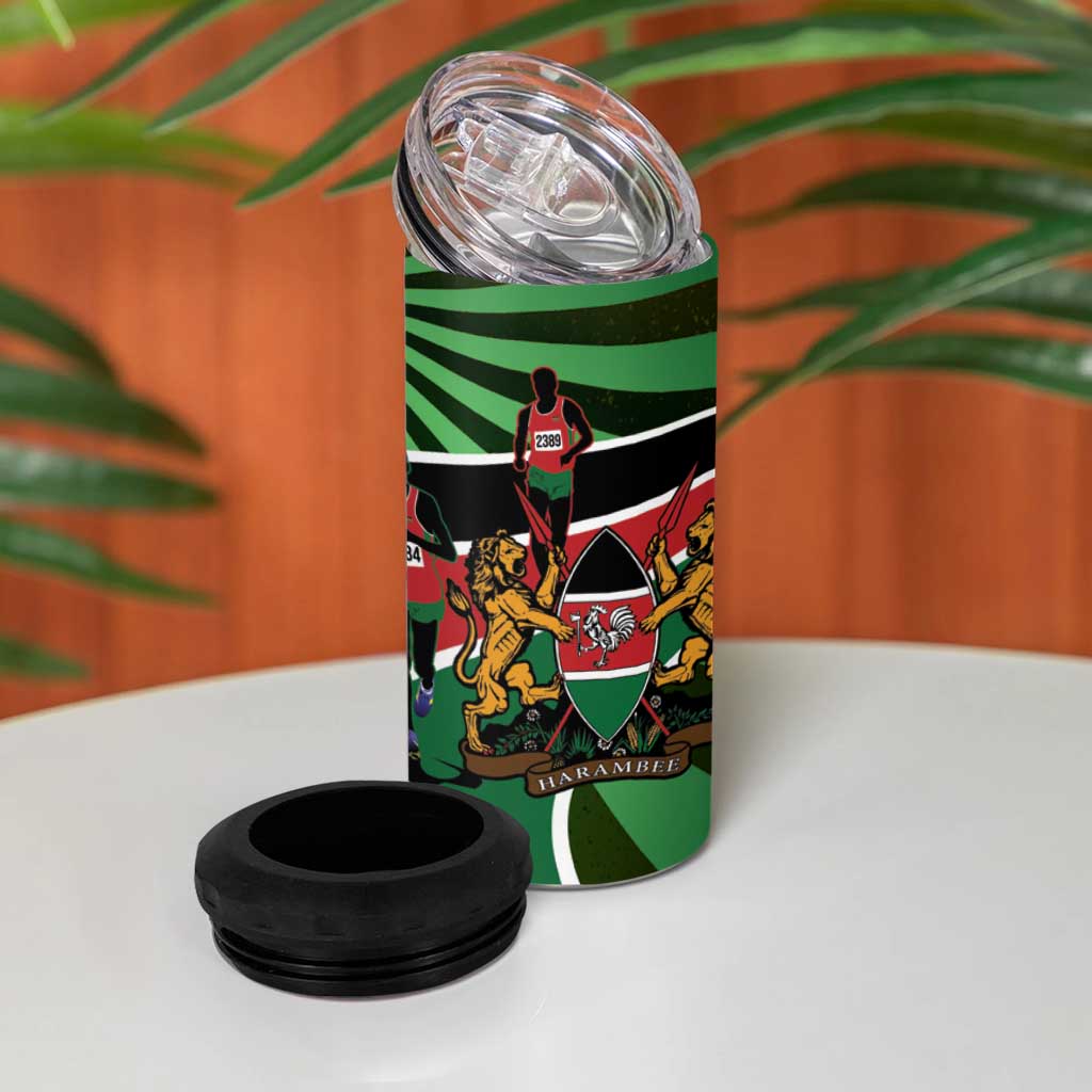 Afro Athletics Kenya 4 in 1 Can Cooler Tumbler Olono Maasai Shield Running Way LT14