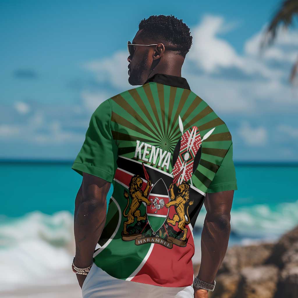 Afro Athletics Kenya Hawaiian Shirt Olono Maasai Shield Running Way LT14