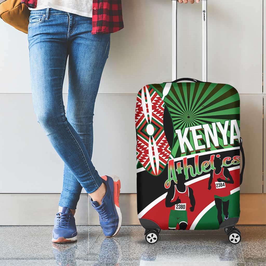 Athletics Kenya Luggage Cover Maasai Shield Running Way LT14