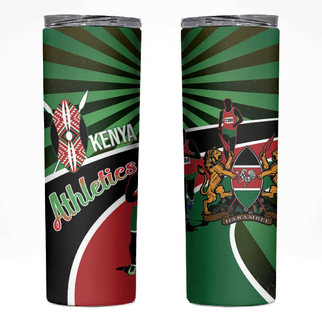 Afro Athletics Kenya Skinny Tumbler Olono Maasai Shield Running Way LT14