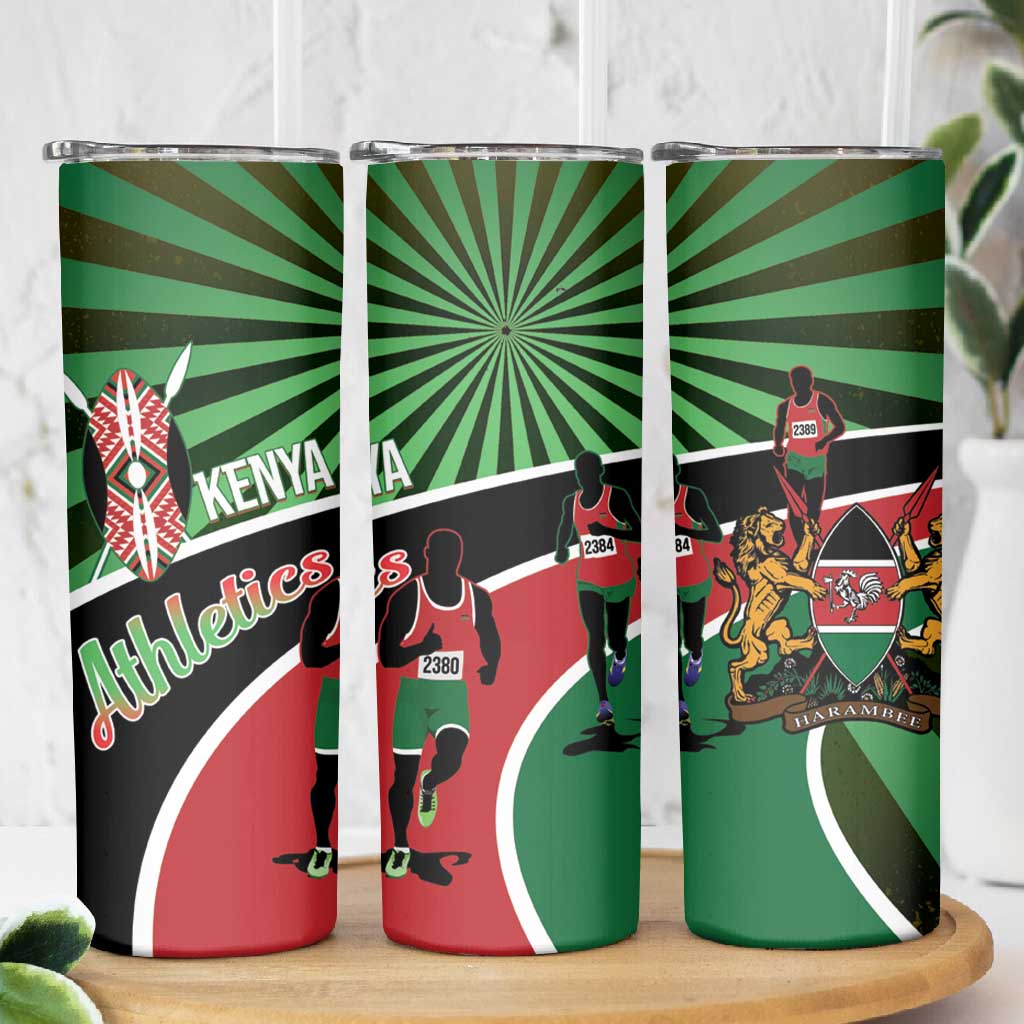 Afro Athletics Kenya Skinny Tumbler Olono Maasai Shield Running Way LT14