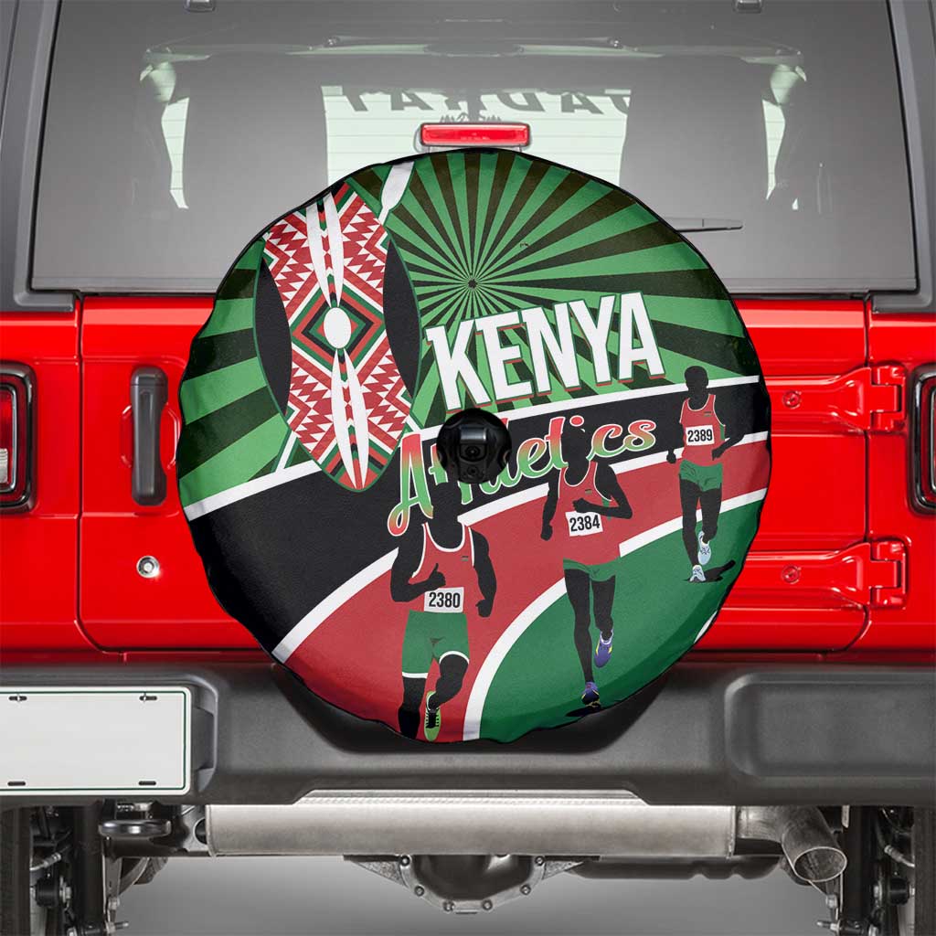 Athletics Kenya Spare Tire Cover Maasai Shield Running Way LT14