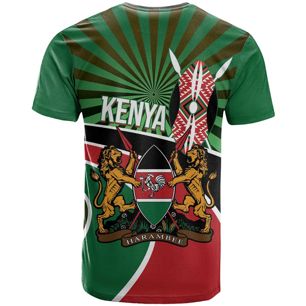 Afro Athletics Kenya T shirt Olono Maasai Shield Running Way LT14