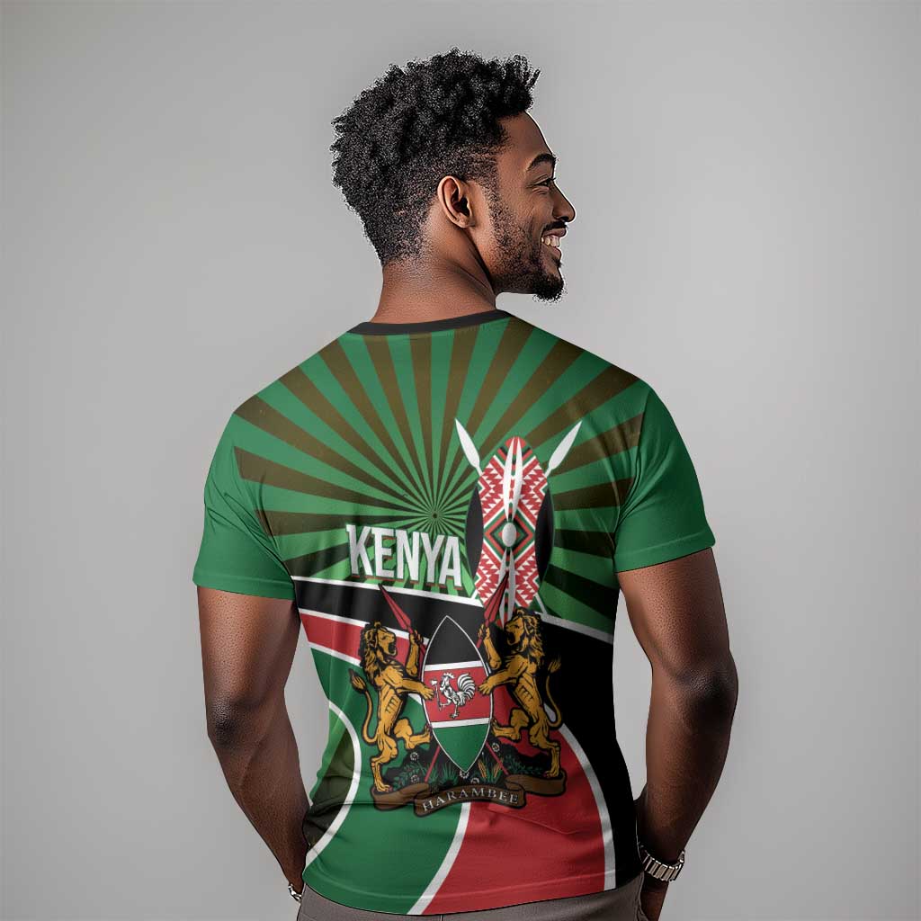 Afro Athletics Kenya T shirt Olono Maasai Shield Running Way LT14