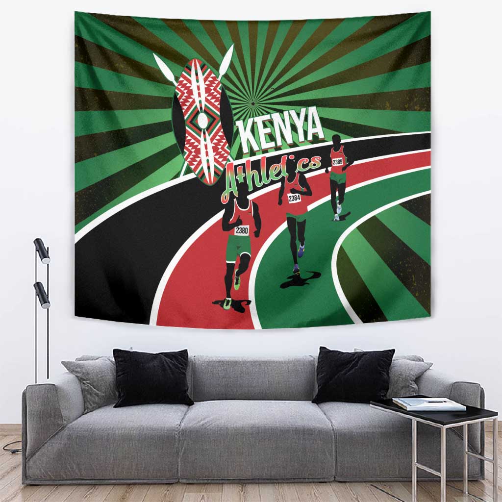 Afro Athletics Kenya Tapestry Olono Maasai Shield Running Way LT14
