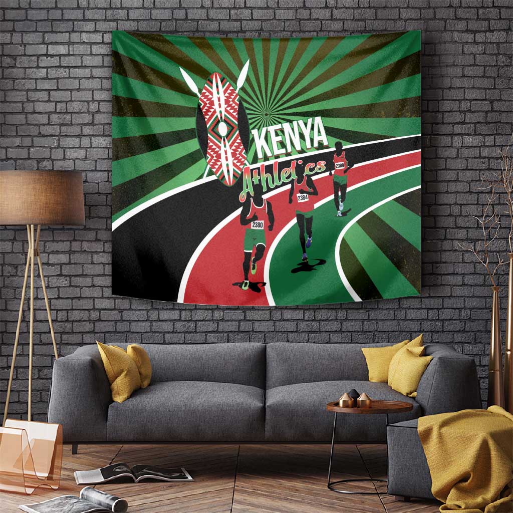 Afro Athletics Kenya Tapestry Olono Maasai Shield Running Way LT14