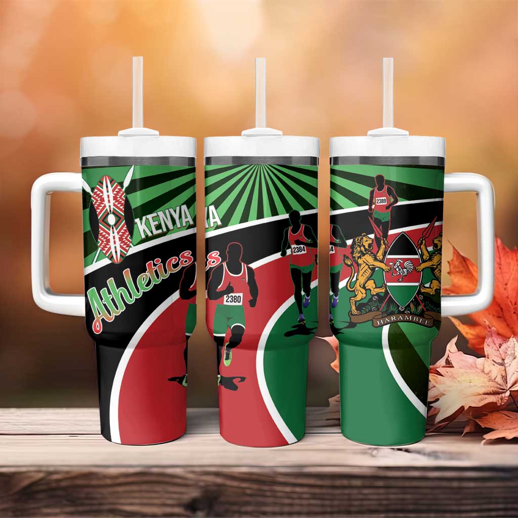 Afro Athletics Kenya Tumbler With Handle Olono Maasai Shield Running Way LT14