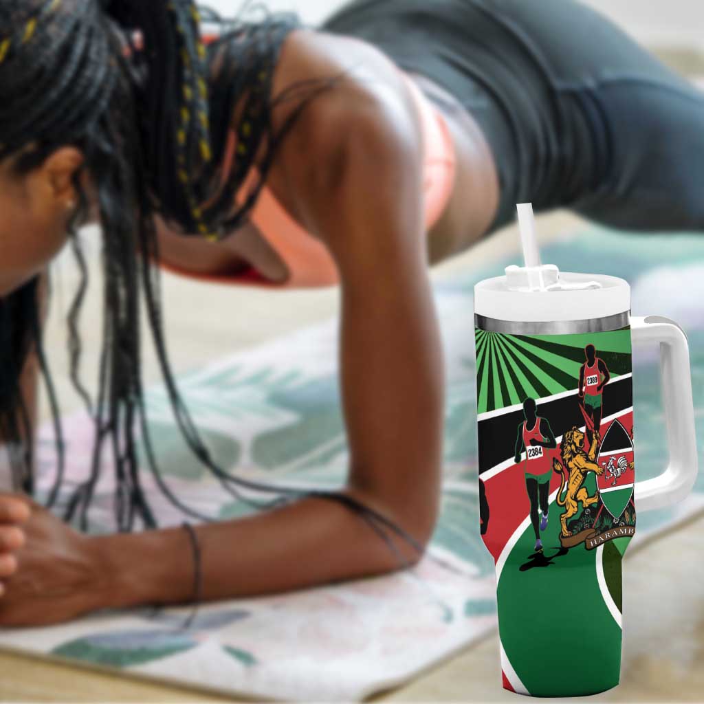 Afro Athletics Kenya Tumbler With Handle Olono Maasai Shield Running Way LT14
