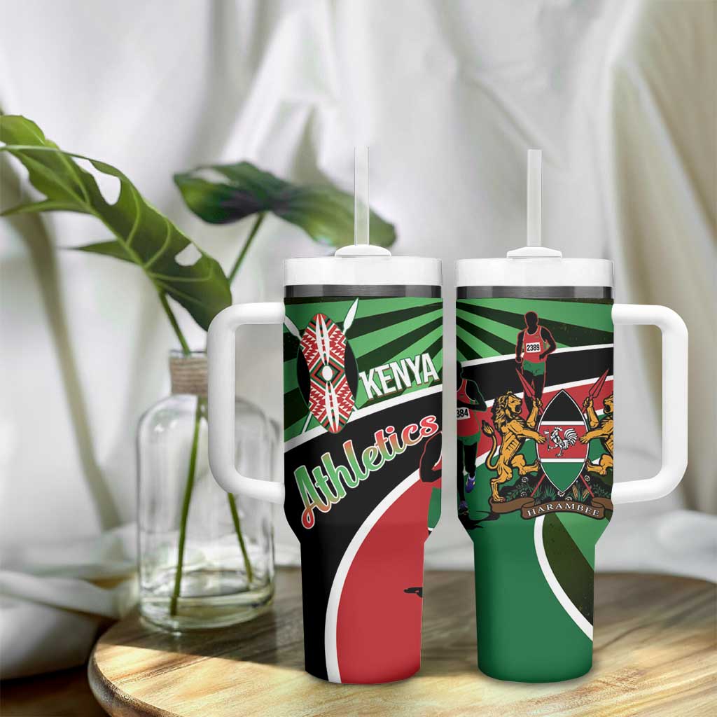 Afro Athletics Kenya Tumbler With Handle Olono Maasai Shield Running Way LT14
