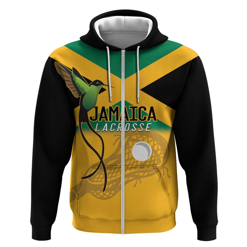 Custom Jamaica Lacrosse Hoodie Streamertail Hummingbird With Flag LT14
