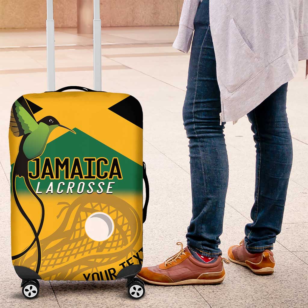 Custom Jamaica Lacrosse Luggage Cover Streamertail Hummingbird With Flag LT14