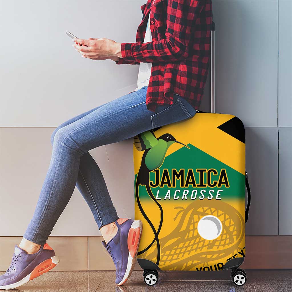 Custom Jamaica Lacrosse Luggage Cover Streamertail Hummingbird With Flag LT14