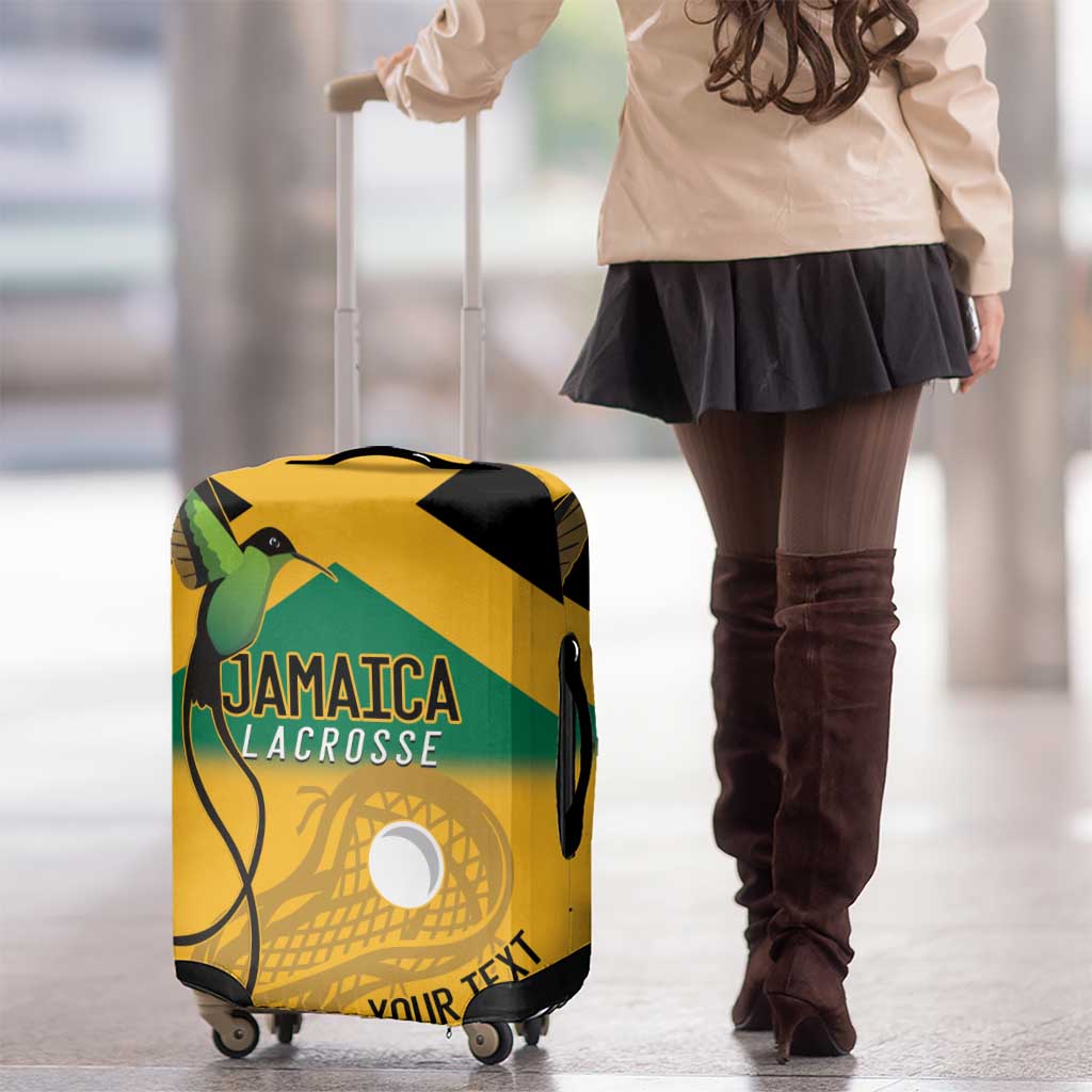 Custom Jamaica Lacrosse Luggage Cover Streamertail Hummingbird With Flag LT14