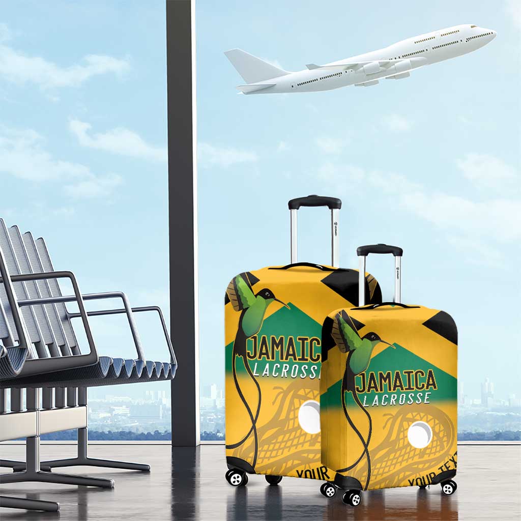 Custom Jamaica Lacrosse Luggage Cover Streamertail Hummingbird With Flag LT14