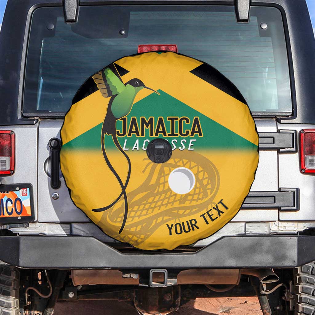 Custom Jamaica Lacrosse Spare Tire Cover Streamertail Hummingbird With Flag LT14
