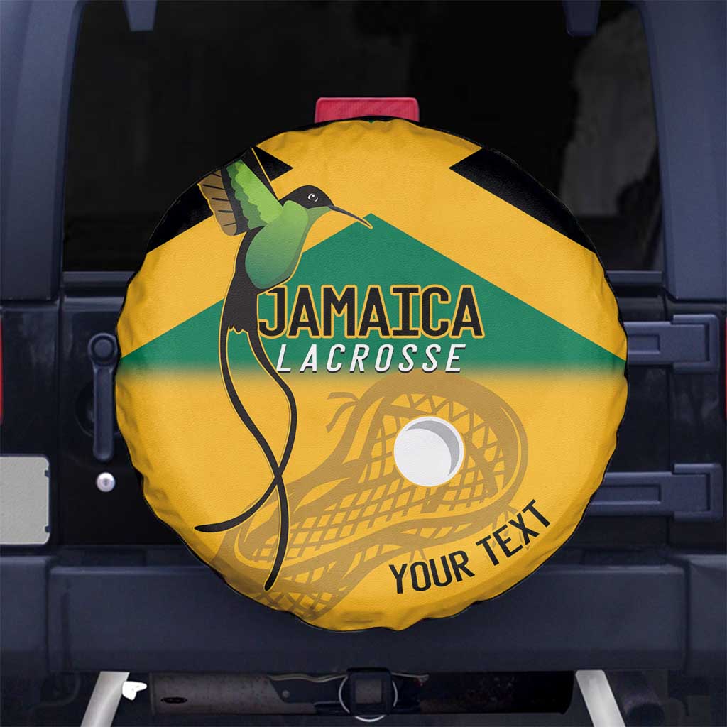 Custom Jamaica Lacrosse Spare Tire Cover Streamertail Hummingbird With Flag LT14