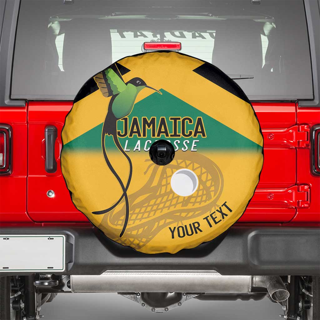 Custom Jamaica Lacrosse Spare Tire Cover Streamertail Hummingbird With Flag LT14