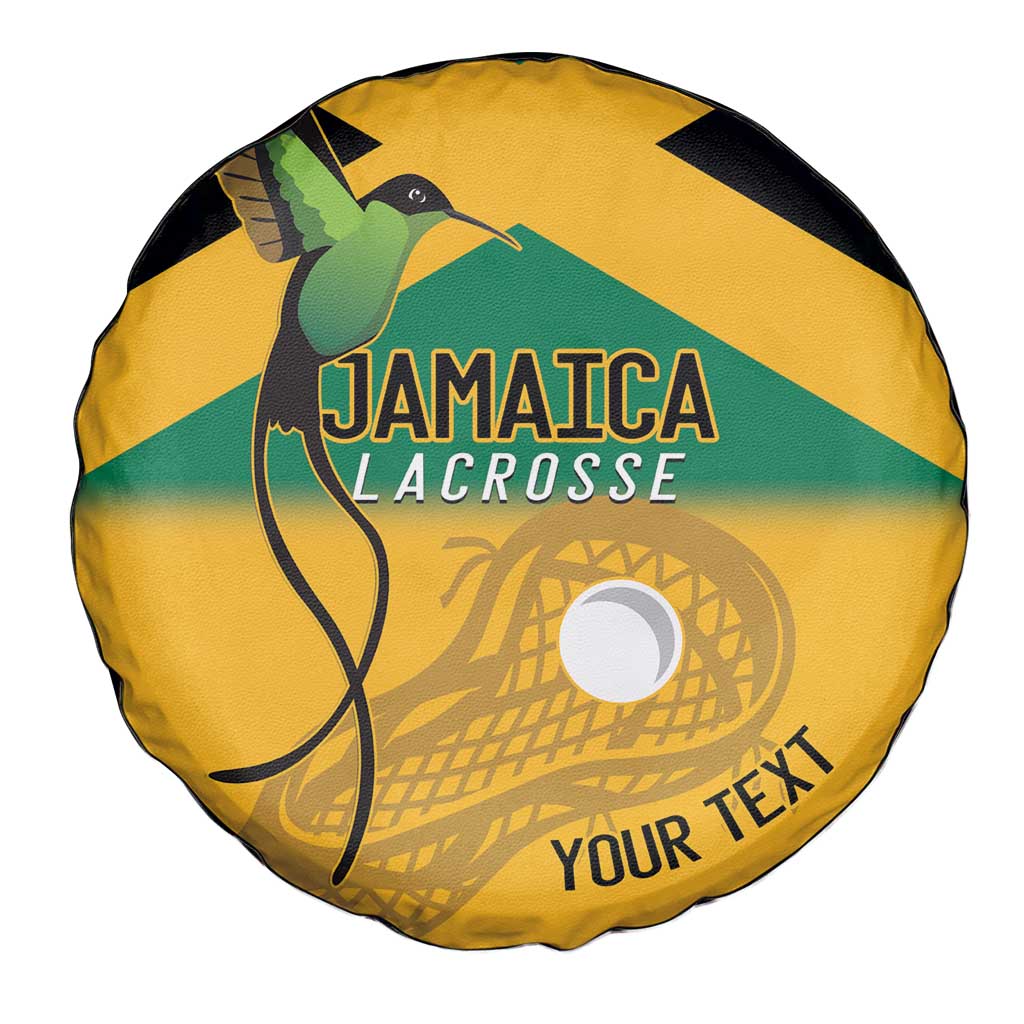 Custom Jamaica Lacrosse Spare Tire Cover Streamertail Hummingbird With Flag LT14