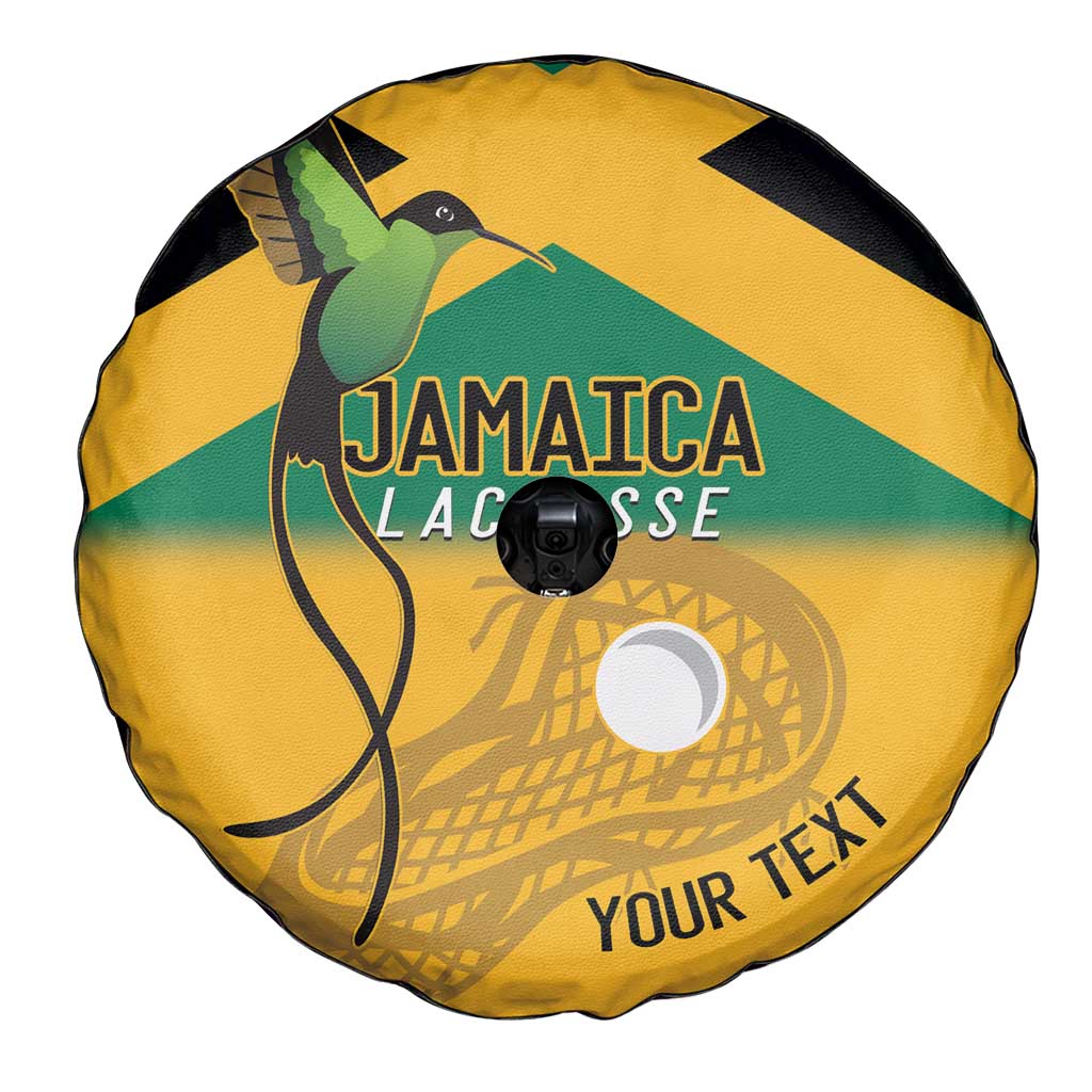 Custom Jamaica Lacrosse Spare Tire Cover Streamertail Hummingbird With Flag LT14