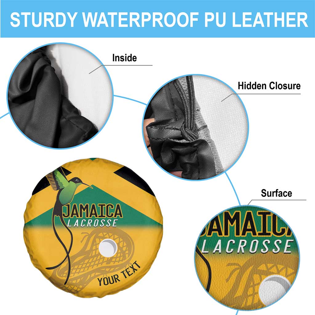 Custom Jamaica Lacrosse Spare Tire Cover Streamertail Hummingbird With Flag LT14