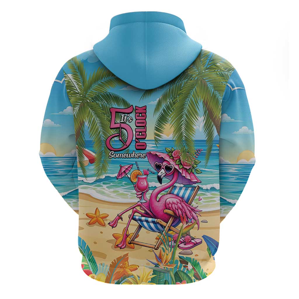 Flamingo Aloha Hawaii Hoodie It's 5 OClock Somewhere Tropical Vibes LT14