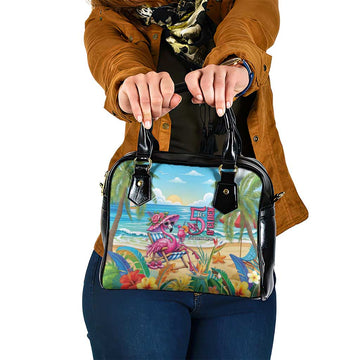 Flamingo Aloha Hawaii Shoulder Handbag It's 5 OClock Somewhere Tropical Vibes LT14