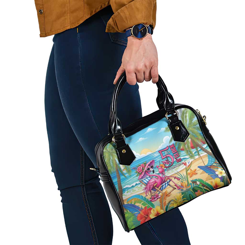 Flamingo Aloha Hawaii Shoulder Handbag It's 5 OClock Somewhere Tropical Vibes LT14