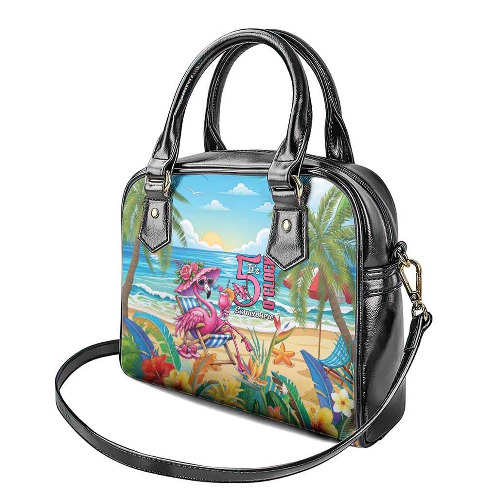 Flamingo Aloha Hawaii Shoulder Handbag It's 5 OClock Somewhere Tropical Vibes LT14