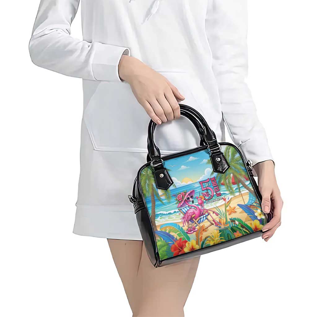 Flamingo Aloha Hawaii Shoulder Handbag It's 5 OClock Somewhere Tropical Vibes LT14