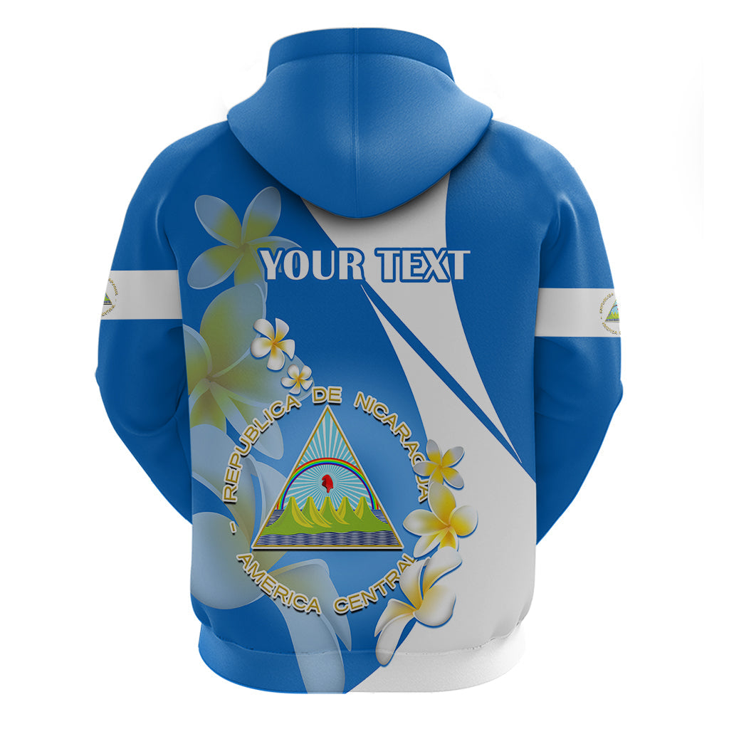 Custom Nicaragua Independence Day Hoodie Nicaraguan Coat of Arms With Sacuanjoche Flowers LT14