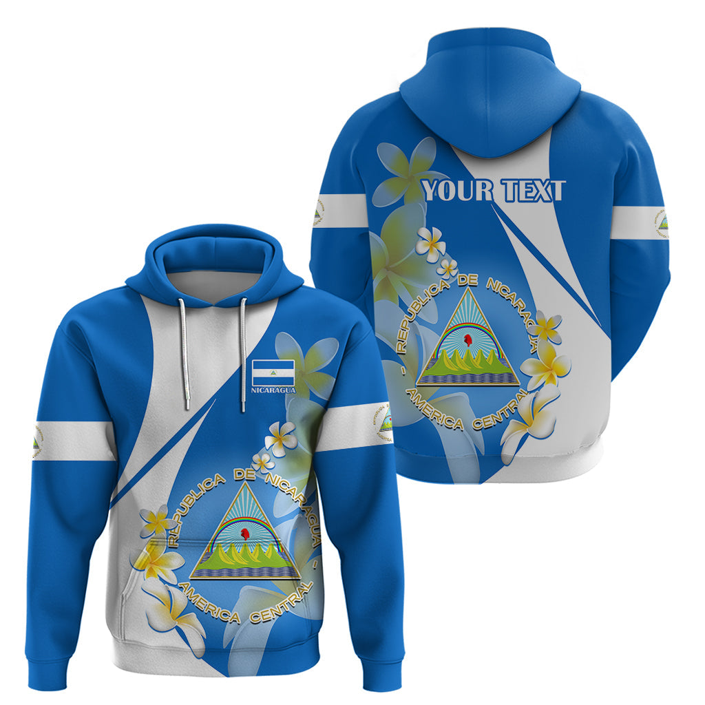 Custom Nicaragua Independence Day Hoodie Nicaraguan Coat of Arms With Sacuanjoche Flowers LT14