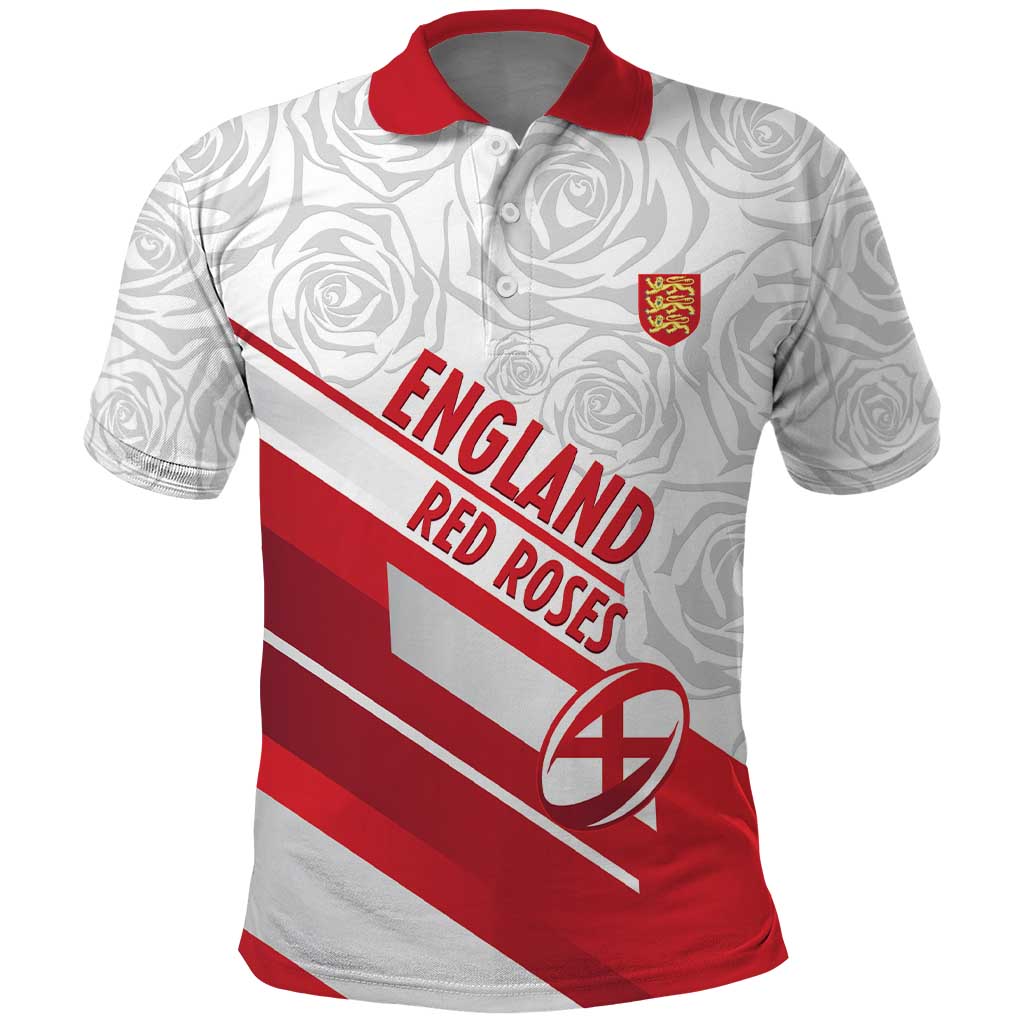 England Rugby Custom Polo Shirt 2025 Come On Red Roses LT14