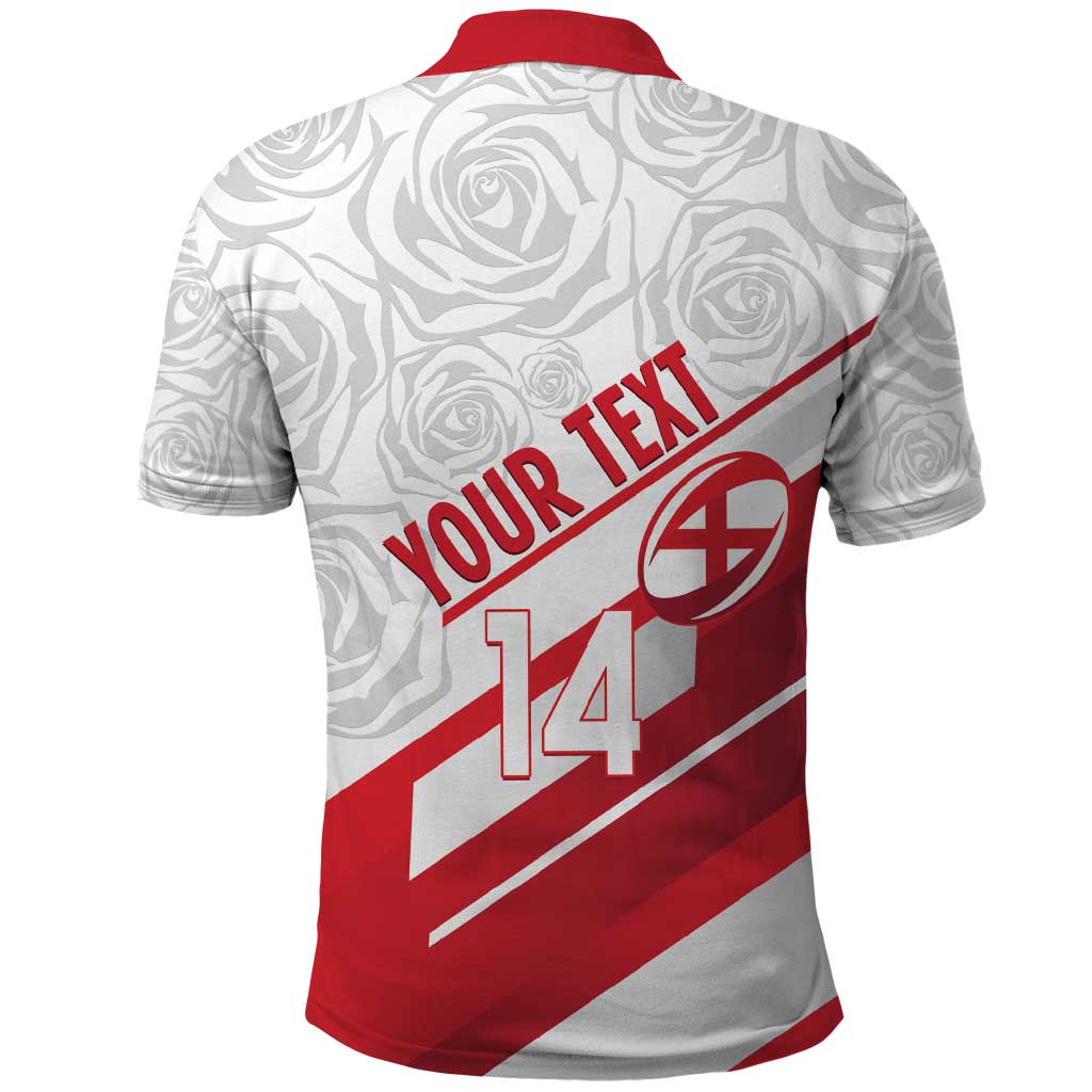 England Rugby Custom Polo Shirt 2025 Come On Red Roses LT14