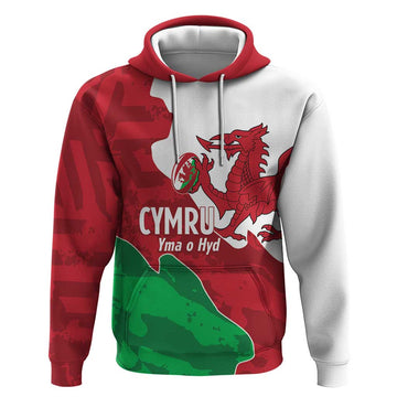 Wales Rugby Custom Hoodie Go Cymru Yma O Hyd LT14